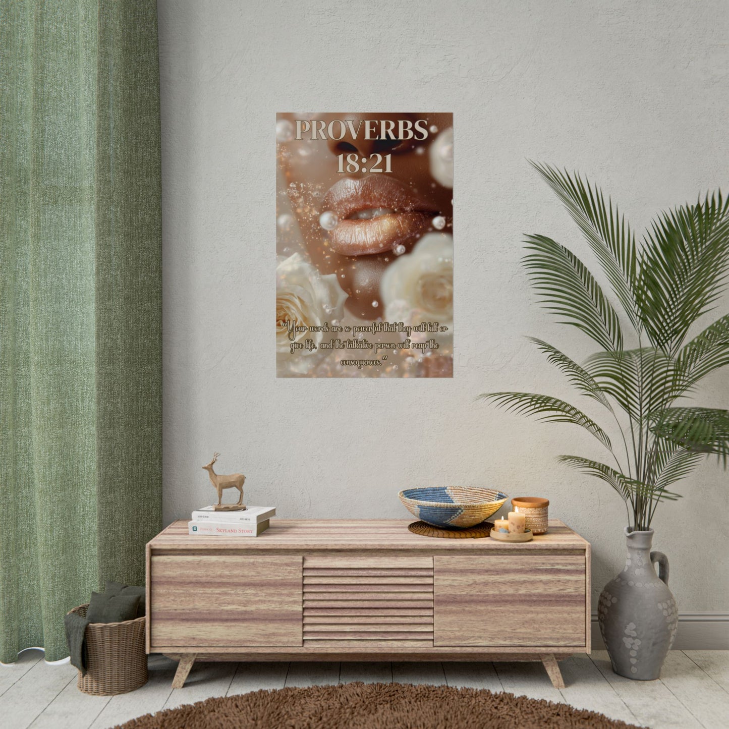 Life and Death Are in the Power of the Tongue | Proverbs 18:21 Christian Wall Art Poster’