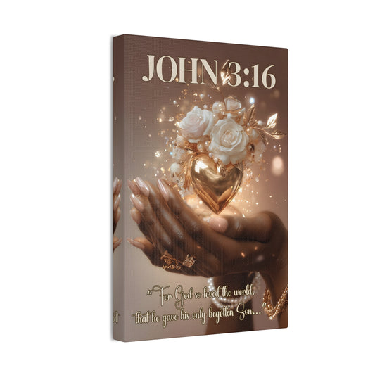For God So Loved the World | John 3:16 Christian Canvas Wall Art