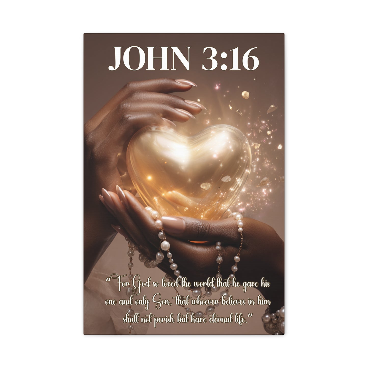 For God So Loved the World | John 3:16 Christian Canvas Wall Art