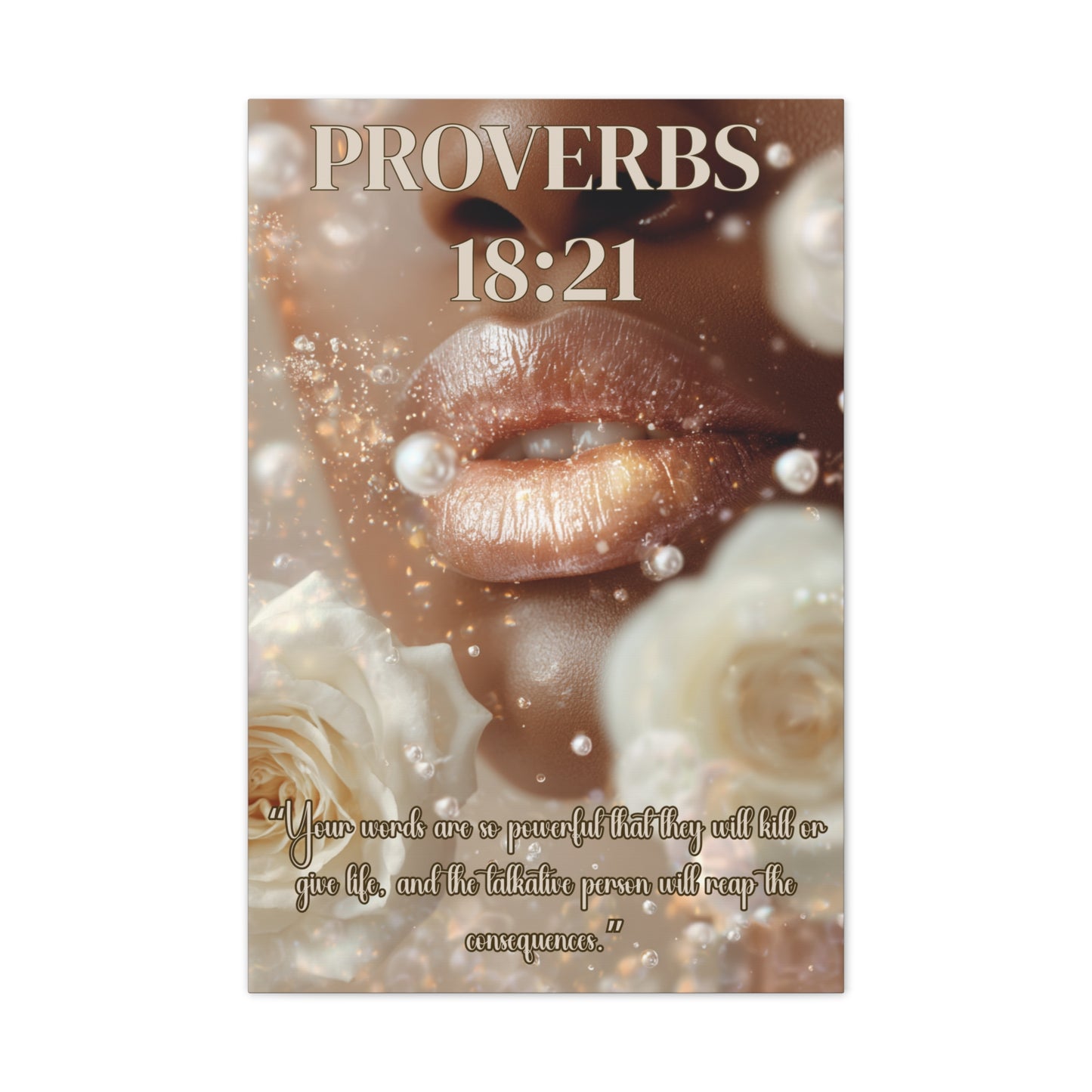 Life and Death Are in the Power of the Tongue | Proverbs 18:21 Christian Canvas Wall Art