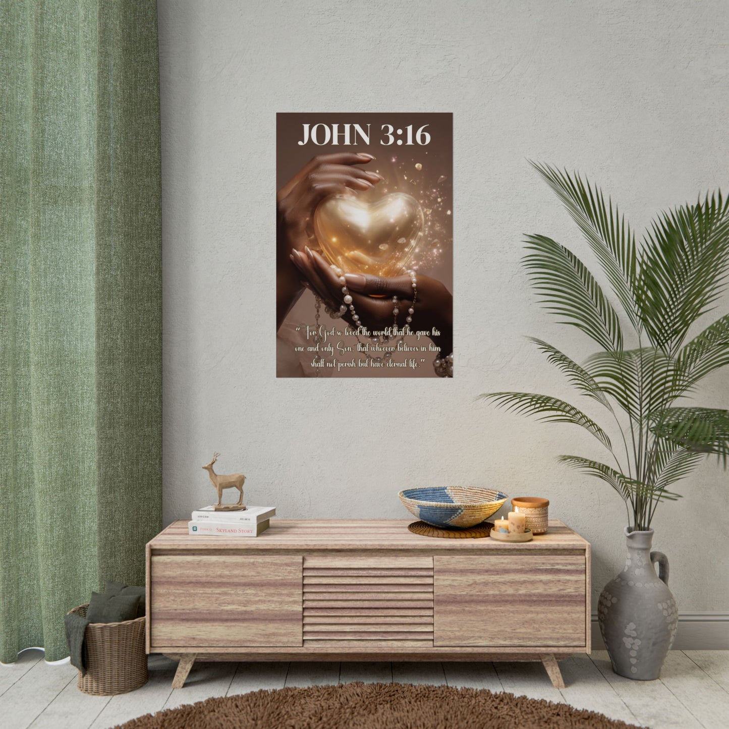 "God's Love" Elegant Inspirational Poster, Faith Art Print, Modern Wall Decor, Scripture Decor, Perfect Gift 2