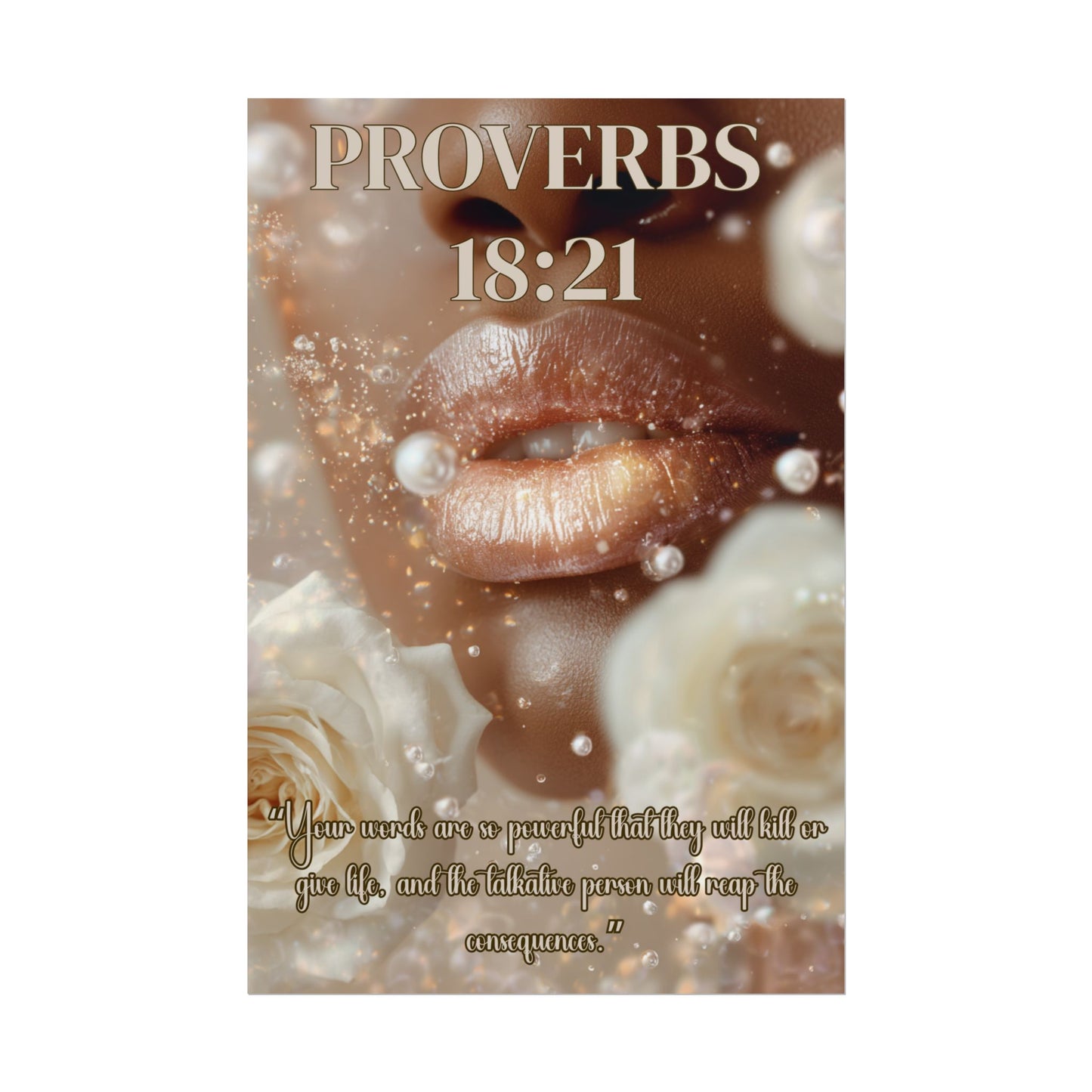 Life and Death Are in the Power of the Tongue | Proverbs 18:21 Christian Wall Art Poster’