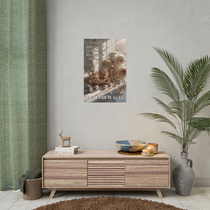 Seek Ye First the Kingdom of God | Matthew 6:33 Christian Wall Art Poster