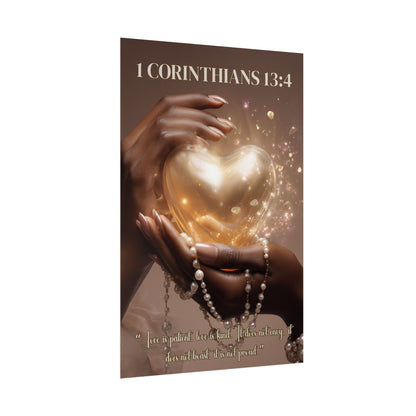 Love Is Patient, Love Is Kind | 1 Corinthians 13:4 Christian Wall Art Poster