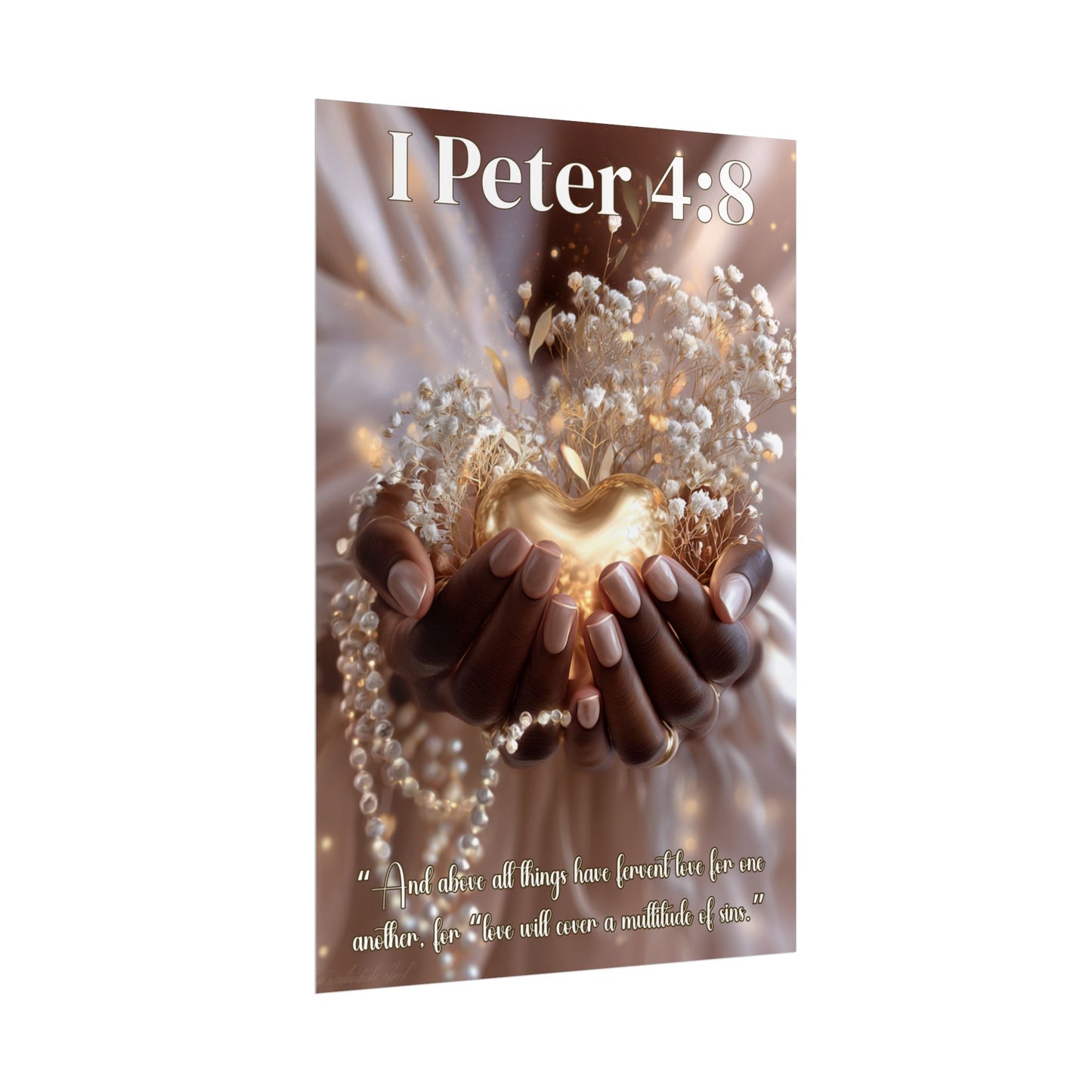 Love Covers a Multitude of Sins | 1 Peter 4:8 Christian Wall Art Poster