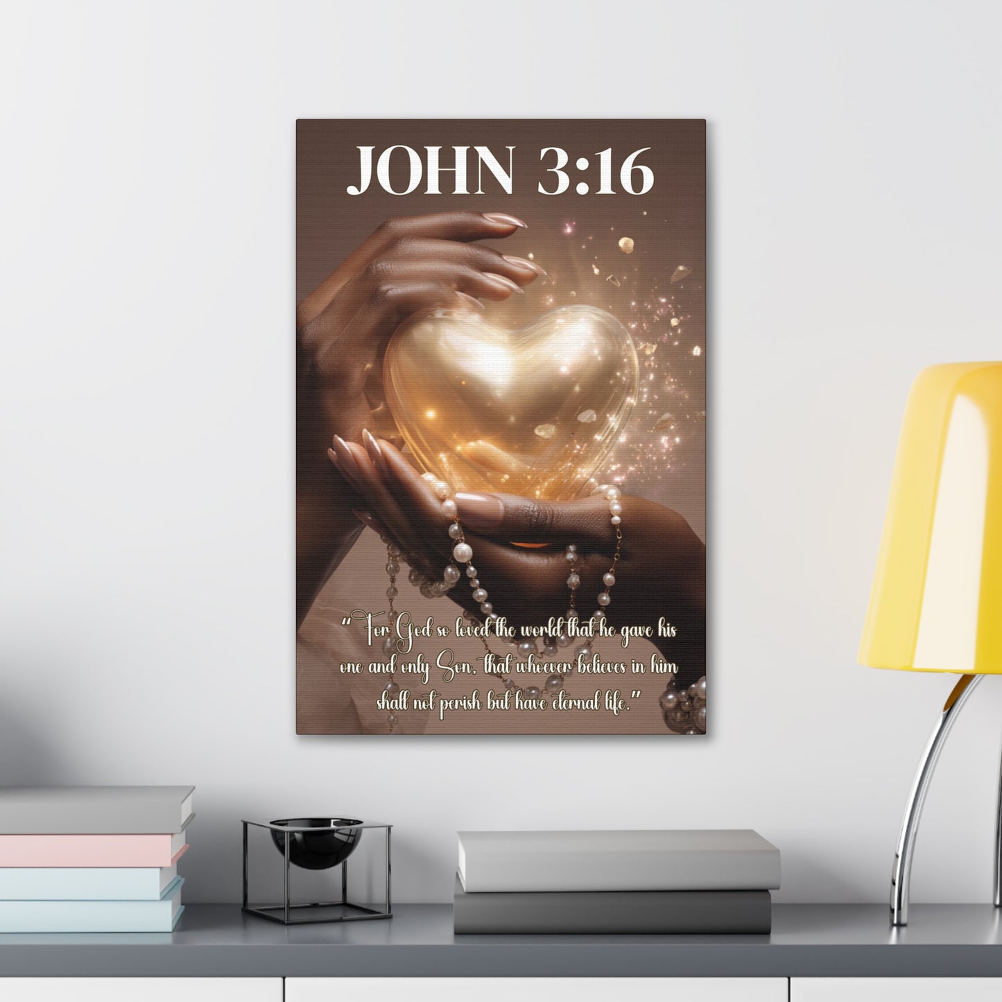 For God So Loved the World | John 3:16 Christian Canvas Wall Art