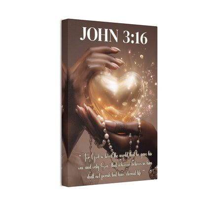 For God So Loved the World | John 3:16 Christian Canvas Wall Art