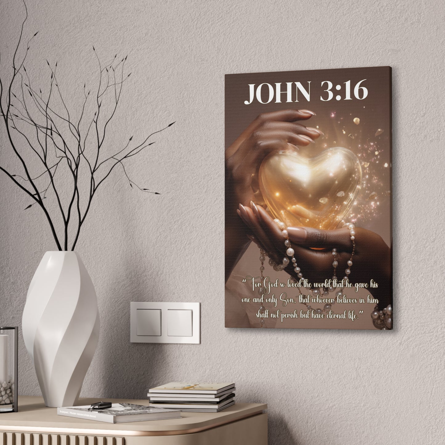 For God So Loved the World | John 3:16 Christian Canvas Wall Art