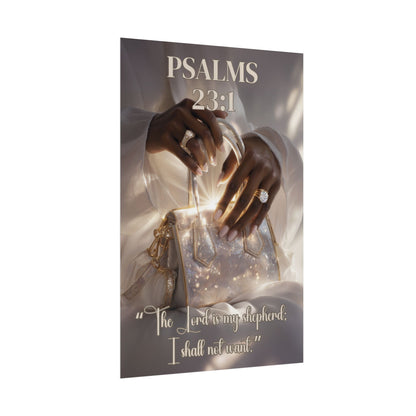 The Lord Is My Shepherd | Psalm 23:1 Christian Wall Art Poster