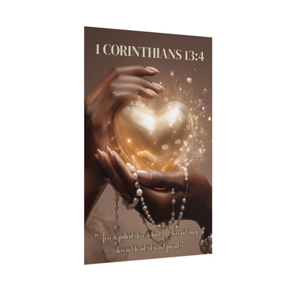 Love Is Patient, Love Is Kind | 1 Corinthians 13:4 Christian Wall Art Poster