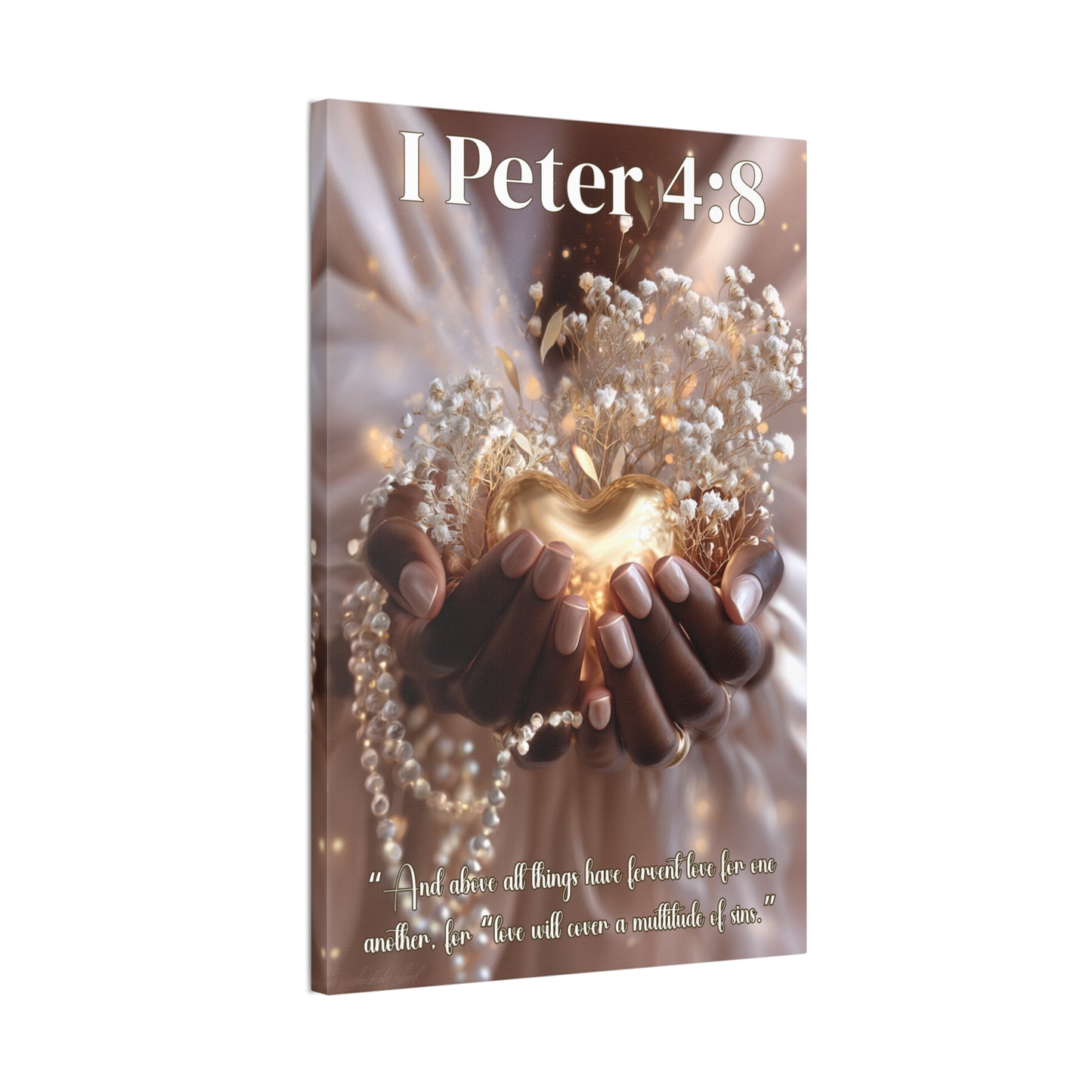 Love Covers a Multitude of Sins | 1 Peter 4:8 Christian Canvas Wall Art