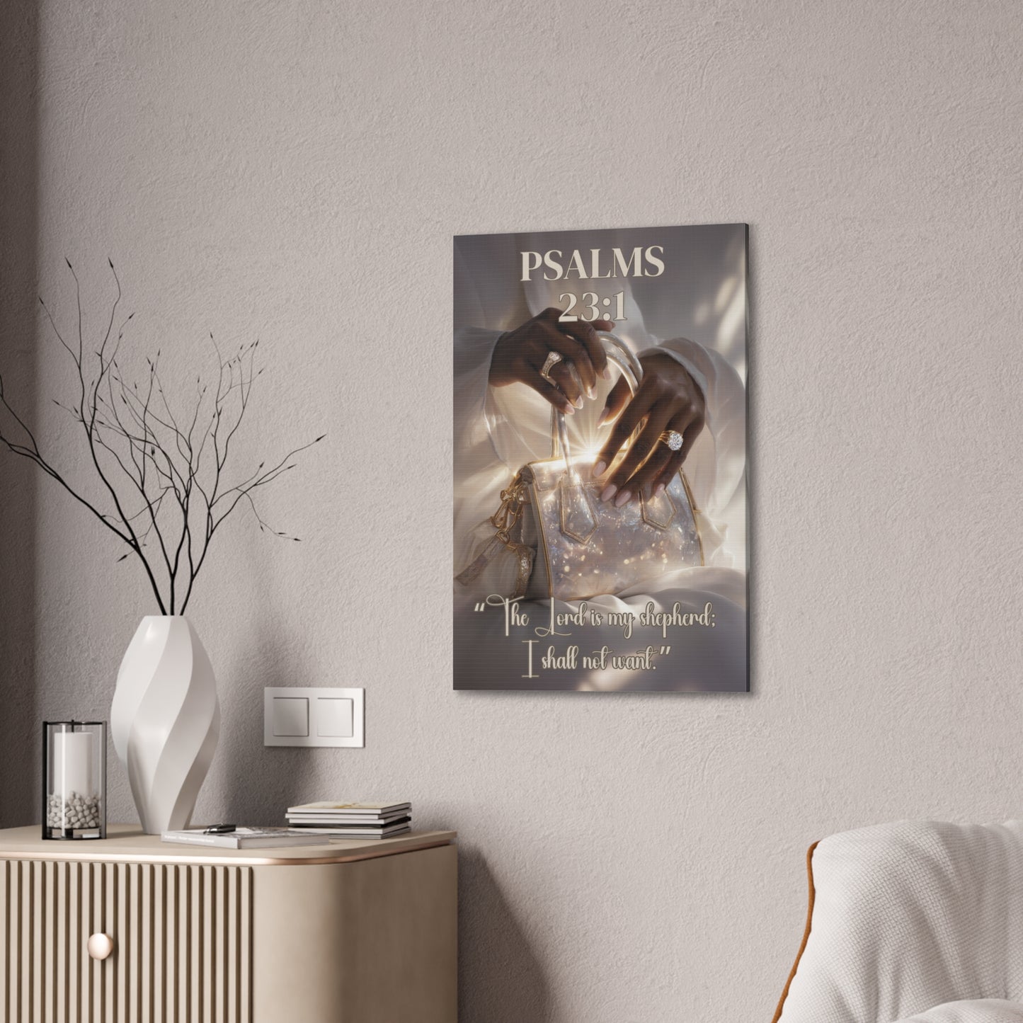 The Lord Is My Shepherd | Psalm 23:1 Christian Canvas Wall Art