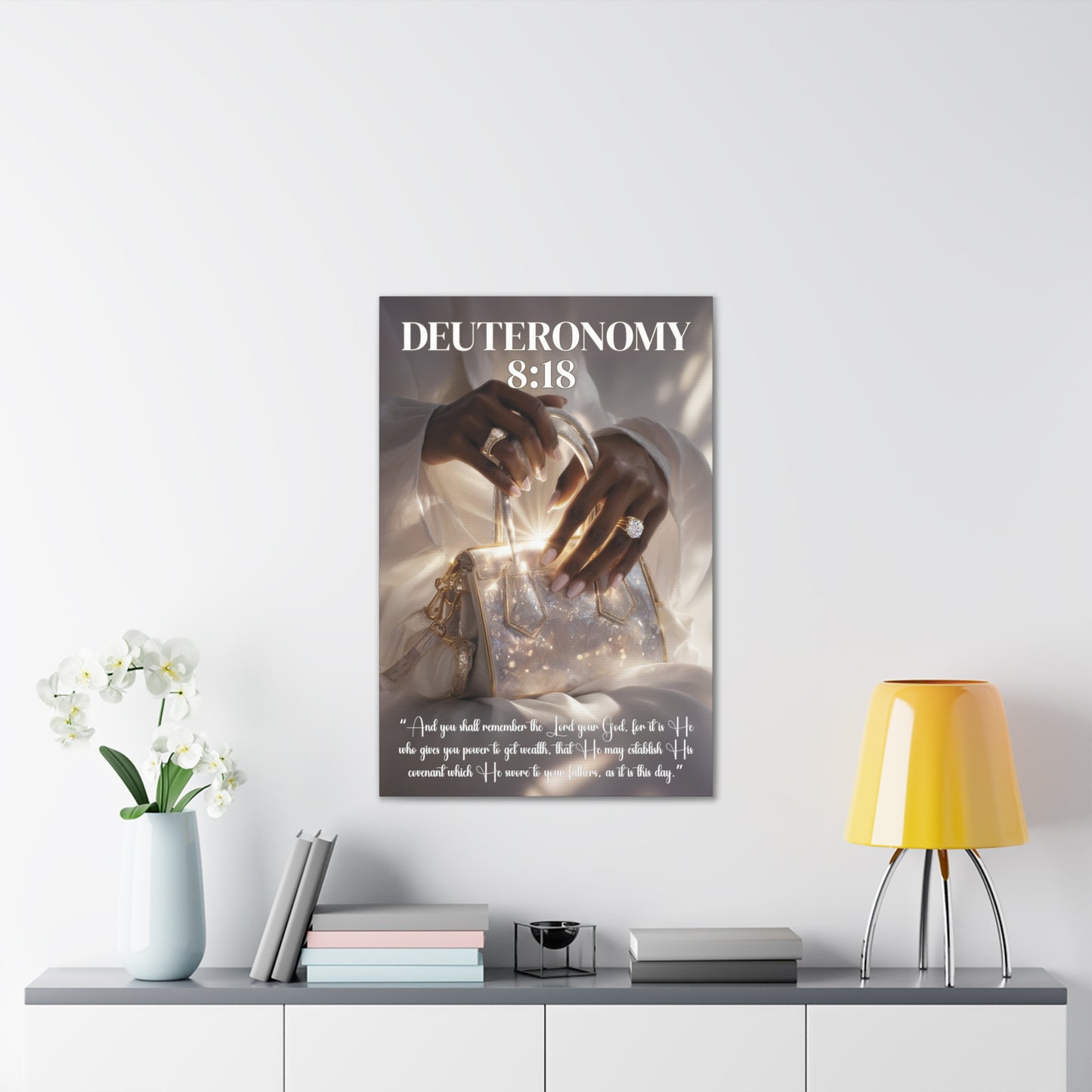 It Is God Who Gives Power to Get Wealth | Deuteronomy 8:18 Christian Canvas Wall Art