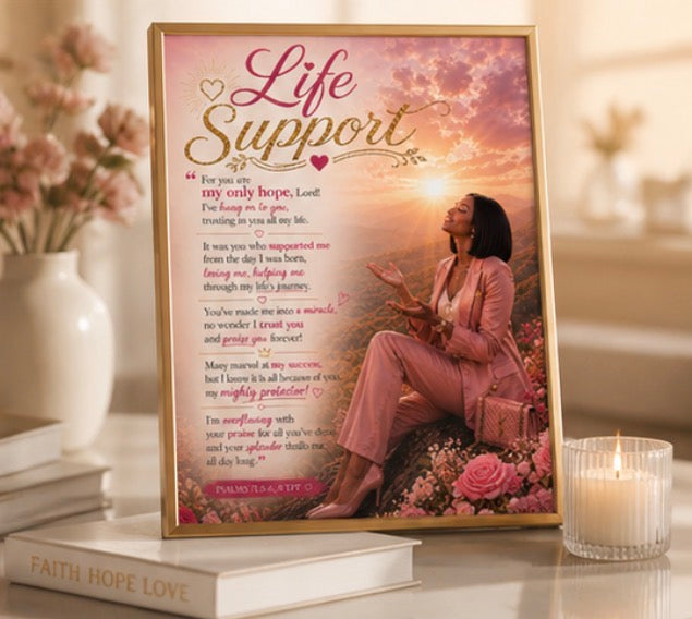 Inspirational 'Life Support' Motivational Poster – Faith-Based Wall Art