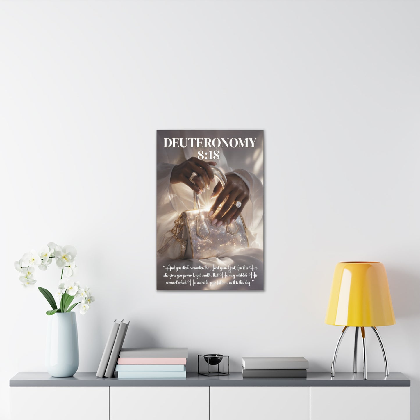 It Is God Who Gives Power to Get Wealth | Deuteronomy 8:18 Christian Canvas Wall Art