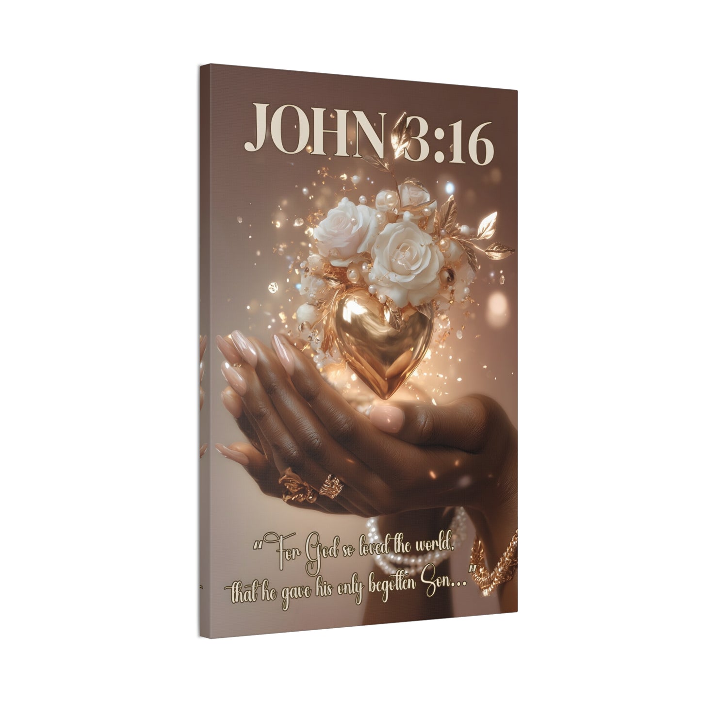 For God So Loved the World | John 3:16 Christian Canvas Wall Art