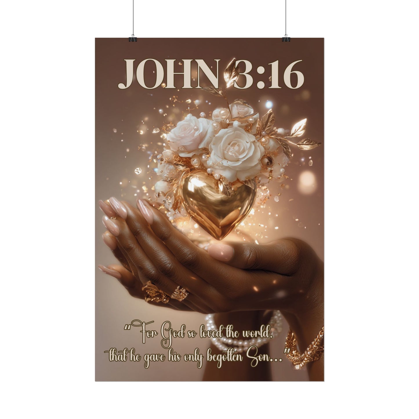 "God's Love" Elegant Inspirational Poster, Faith Art Print, Modern Wall Decor, Scripture Decor, Perfect Gift