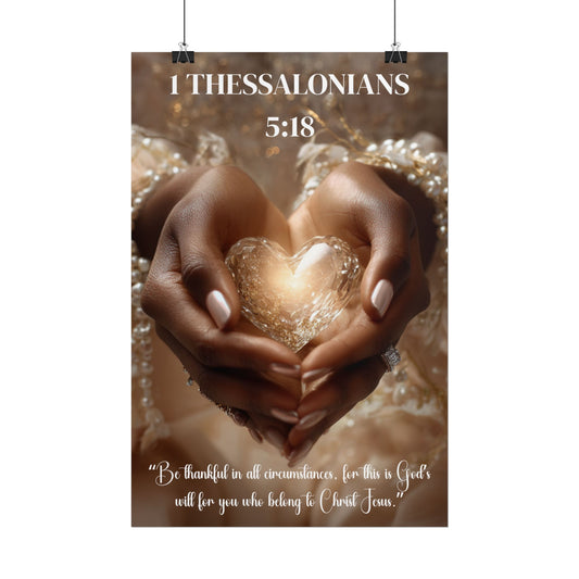Give Thanks in Everything | 1 Thessalonians 5:18 Christian Wall Art Poster