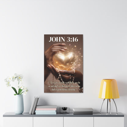 For God So Loved the World | John 3:16 Christian Canvas Wall Art
