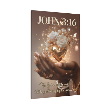 For God So Loved the World | John 3:16 Christian Canvas Wall Art