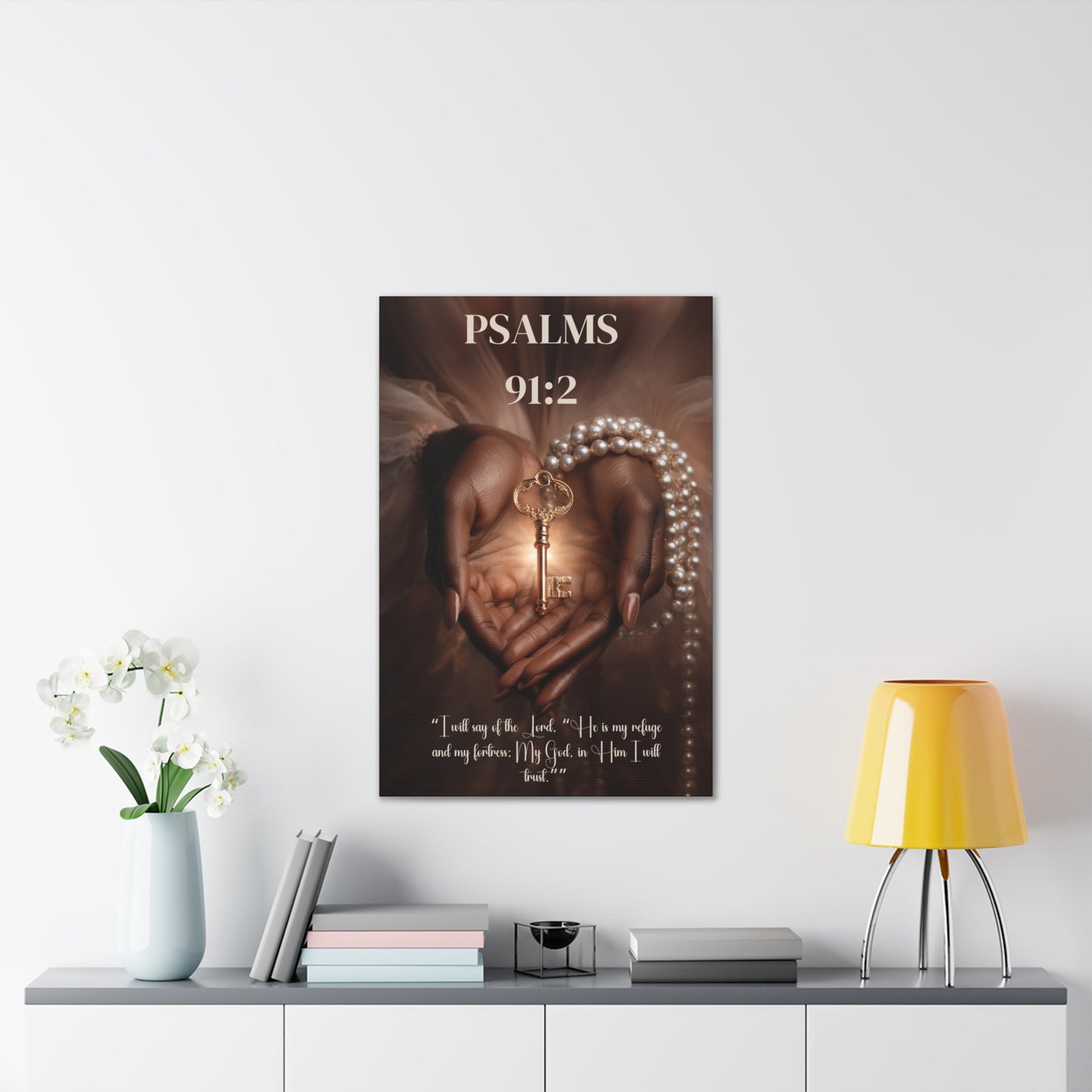 The Lord Is My Refuge and Fortress | Psalm 91:2 Christian Canvas Wall Art