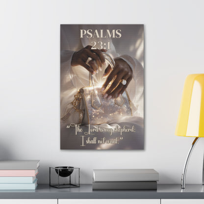 The Lord Is My Shepherd | Psalm 23:1 Christian Canvas Wall Art