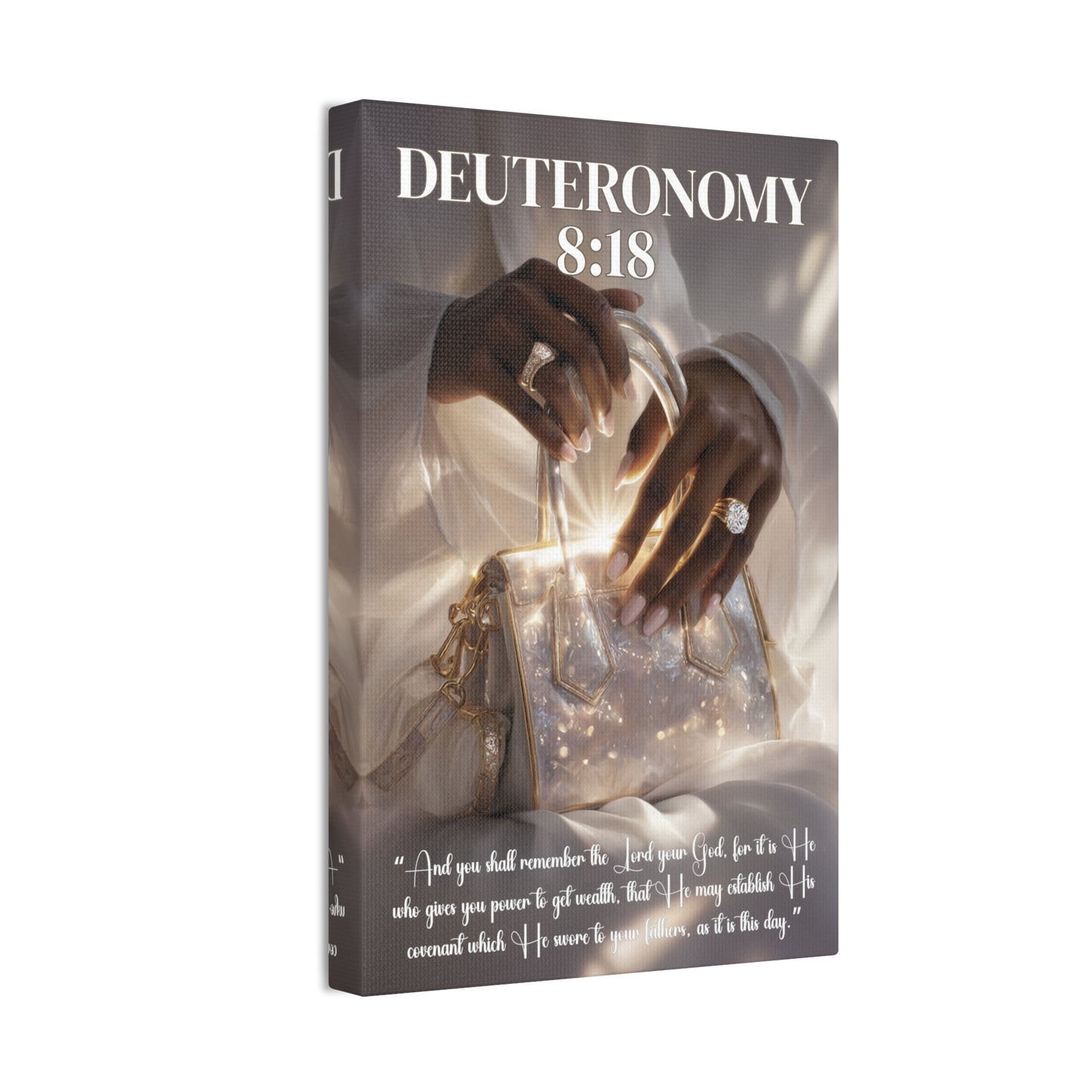 It Is God Who Gives Power to Get Wealth | Deuteronomy 8:18 Christian Canvas Wall Art