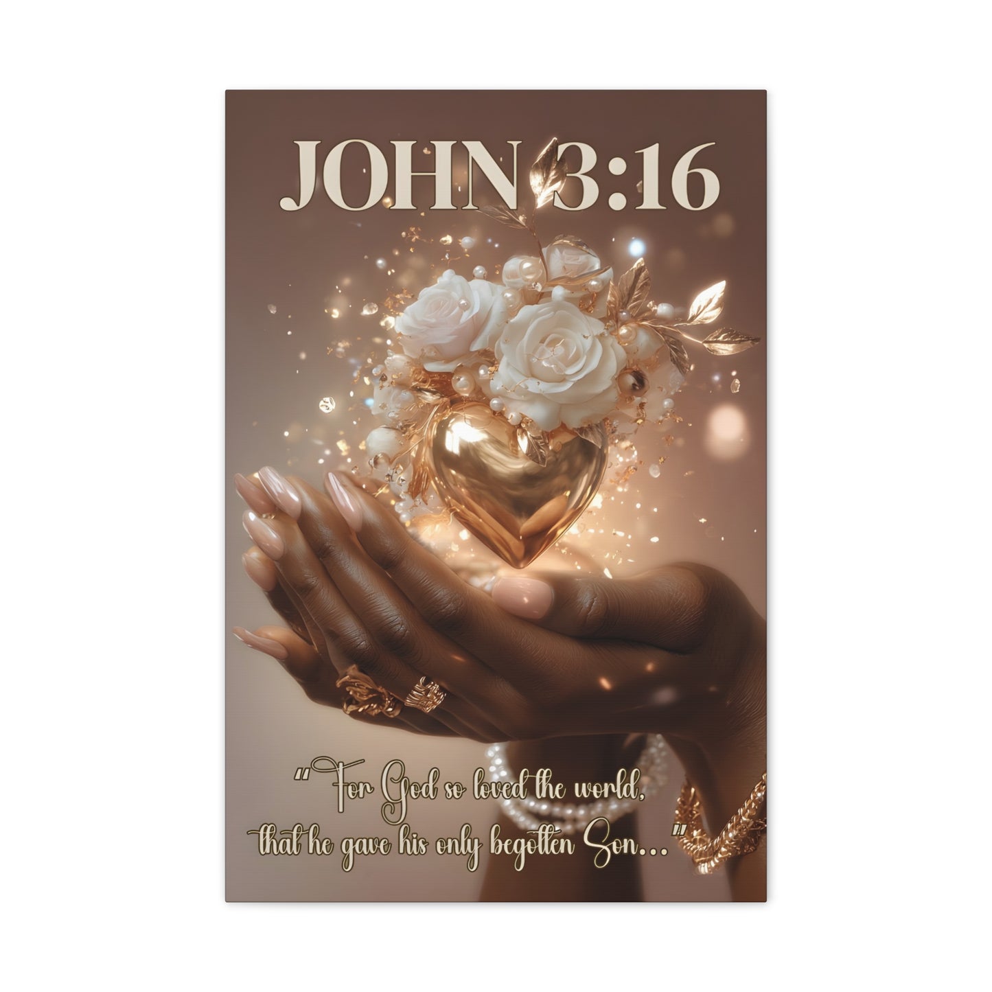 For God So Loved the World | John 3:16 Christian Canvas Wall Art