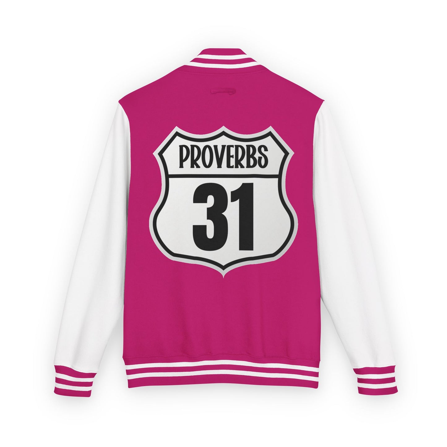 P:31 Letterman Jacket – Proverbs 31 Faith & Fashion Varsity Style for Women of Purpose
