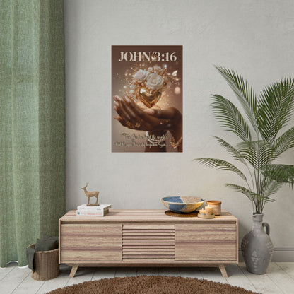 "God's Love" Elegant Inspirational Poster, Faith Art Print, Modern Wall Decor, Scripture Decor, Perfect Gift