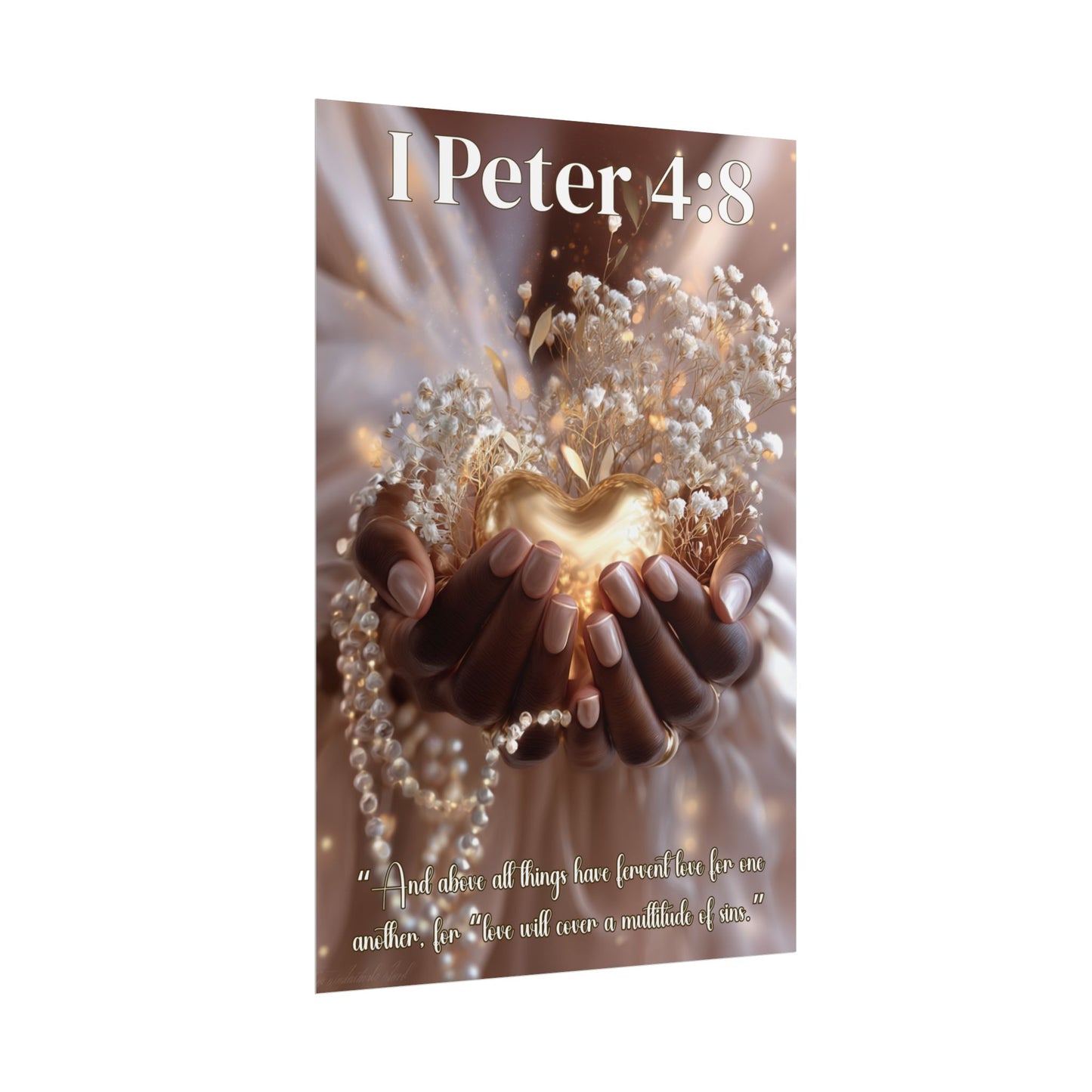 Love Covers a Multitude of Sins | 1 Peter 4:8 Christian Wall Art Poster