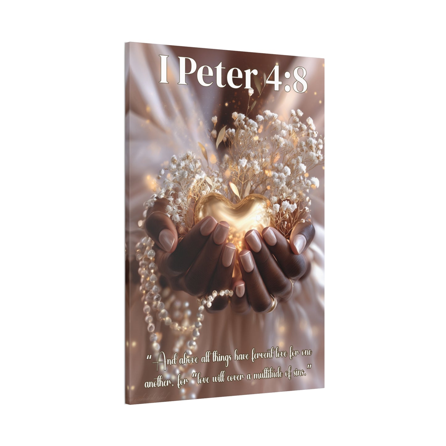 Love Covers a Multitude of Sins | 1 Peter 4:8 Christian Canvas Wall Art