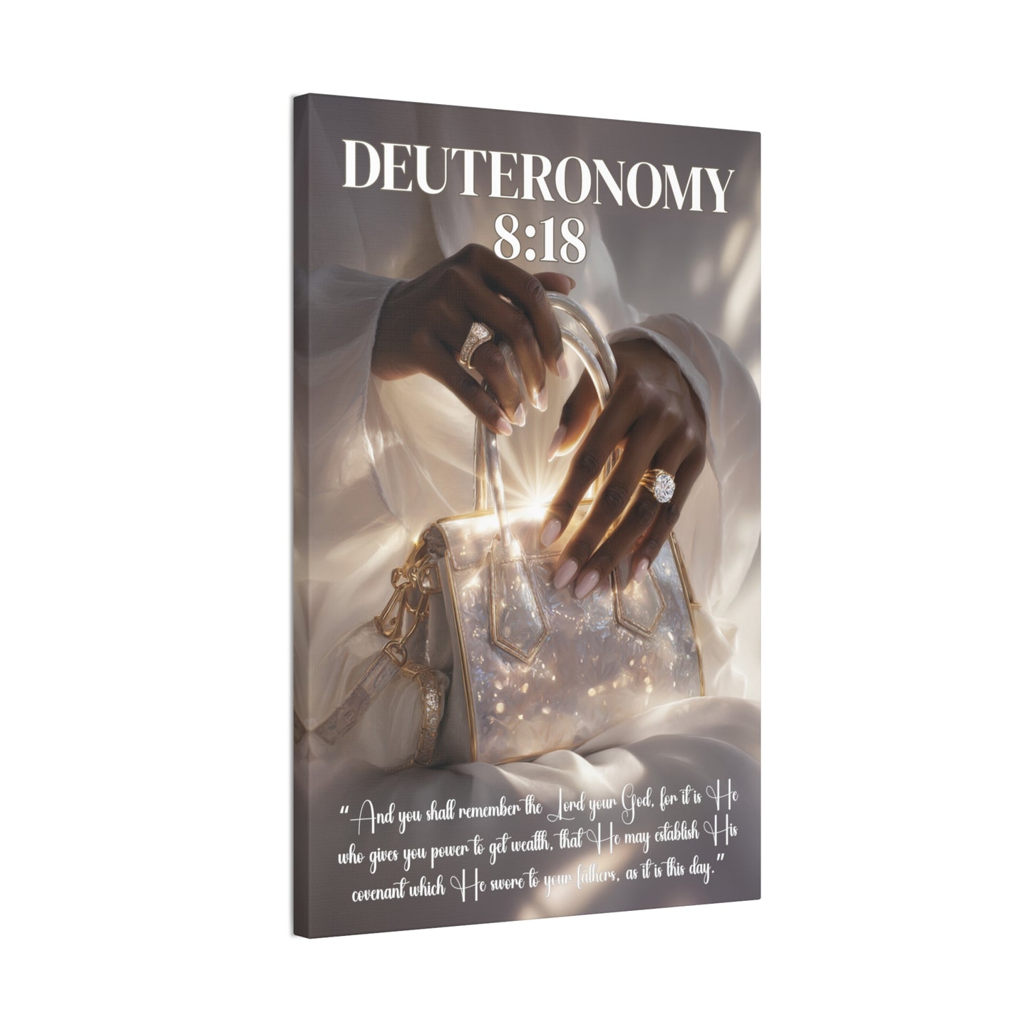 It Is God Who Gives Power to Get Wealth | Deuteronomy 8:18 Christian Canvas Wall Art