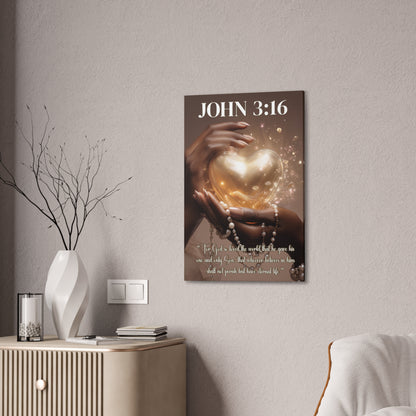 For God So Loved the World | John 3:16 Christian Canvas Wall Art