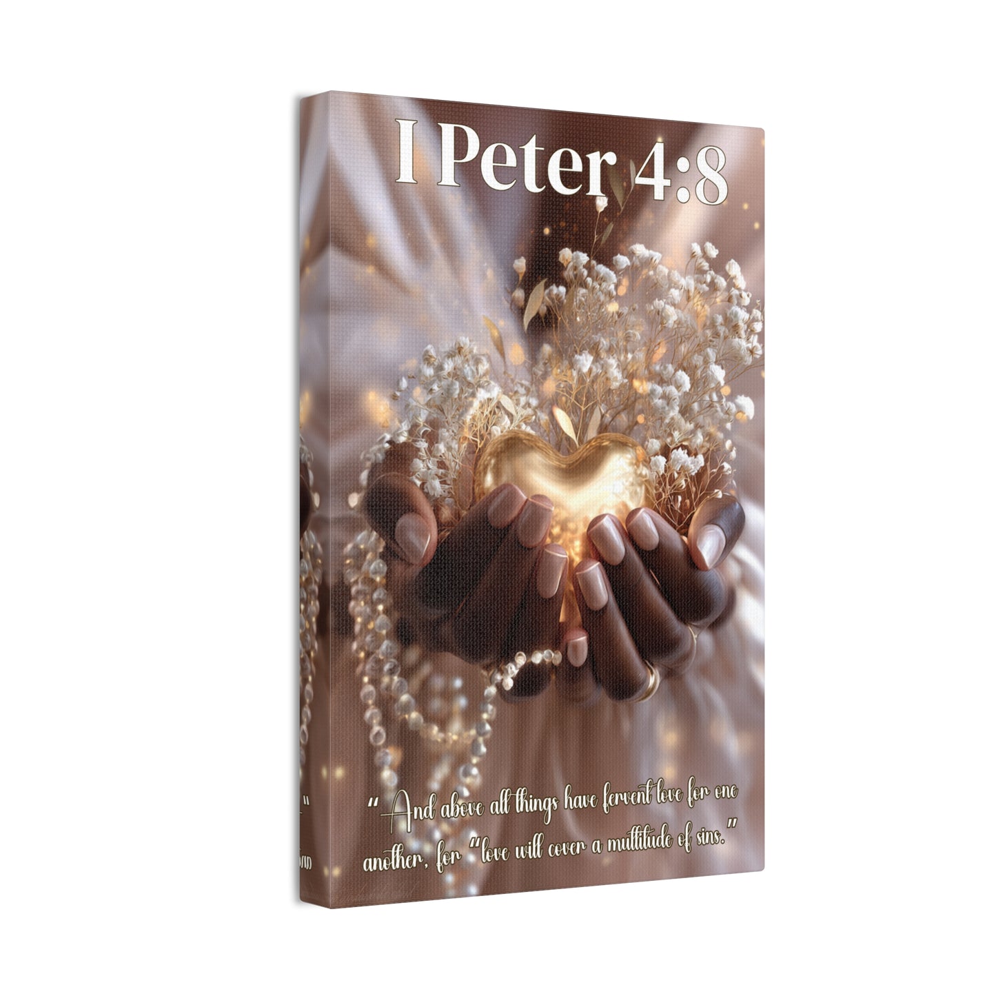 Love Covers a Multitude of Sins | 1 Peter 4:8 Christian Canvas Wall Art