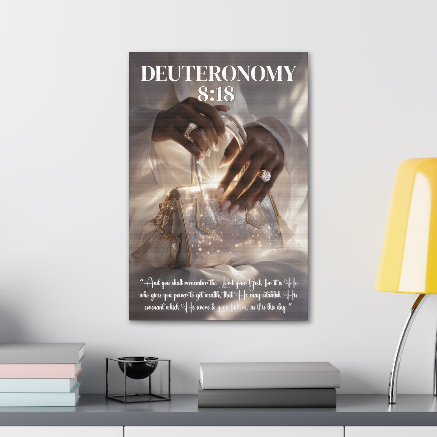 It Is God Who Gives Power to Get Wealth | Deuteronomy 8:18 Christian Canvas Wall Art